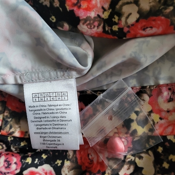 New Rotate Birger Christensen Kim Floral Whitecap Gray Mini Dress NWT Size 4 US - Picture 15 of 17